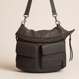 HOBO Explorer gray Leather shoulder/crossbody convertible Bag